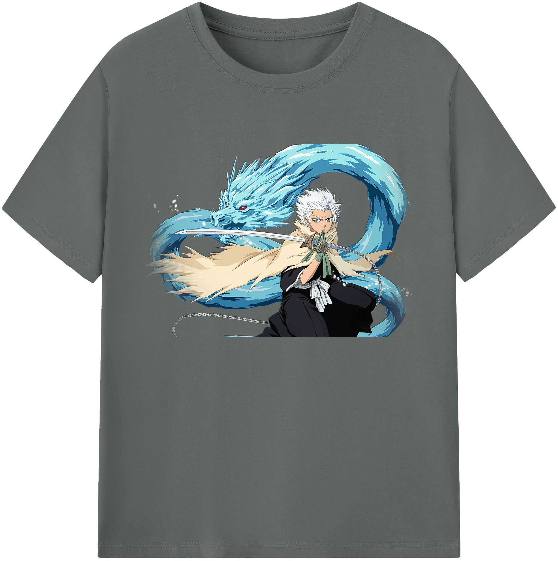 （画像用） ブリーチ 日番谷冬獅郎（ひつがや とうしろう） BLEACH Hitsugaya Toushirou 綿100％ メンズ半袖Tシャツ｜肌触りやわらか＆通気性